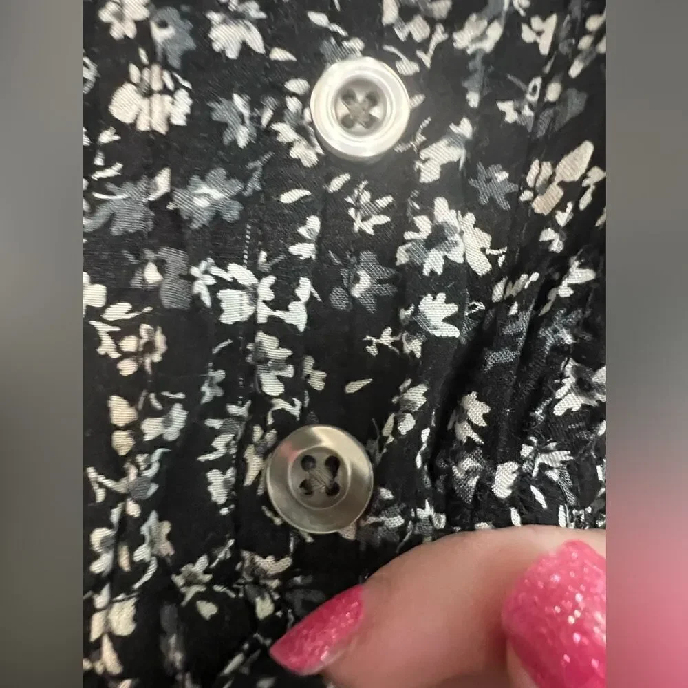 Maurices size M black floral high low dress